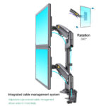 North Bayou NB H180 by melecronics ขาตั้งจอคอม ขาตั้งมอนิเตอร์ ขาแขวนจอคอม ที่ยึดจอ แบบ Gas Strut Desktop Monitor Stand , Dual Monitor Arm, Monitor Desk Mount , Stand Monitor, 22-32 นิ้ว *2 / 12 kg *2 - Image 11